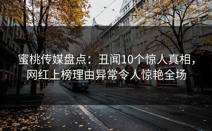 蜜桃传媒盘点:丑闻10个惊人真相,网红上榜理由异常令人惊艳全场 蜜桃传媒盘点:丑闻10个惊人真相,网红上榜理由异常令人惊艳全场
