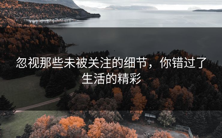 忽视那些未被关注的细节，你错过了生活的精彩